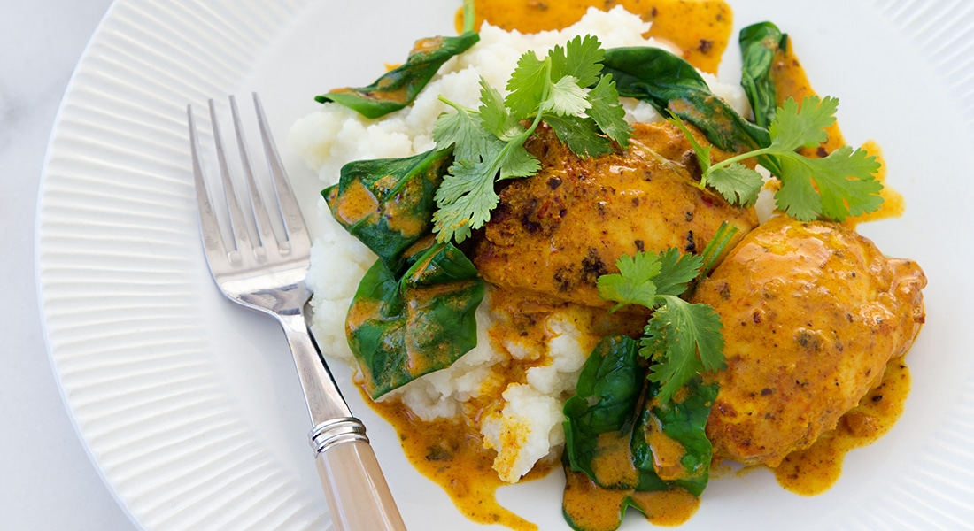 Chicken Tikka Curry with Cauliflower Mash