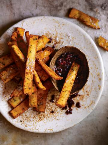 Herb And Goats Cheese Polenta Chips