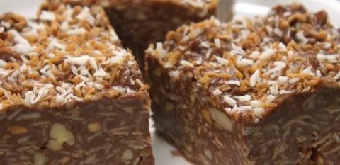 No-Bake PB Chocolate Coconut Bars
