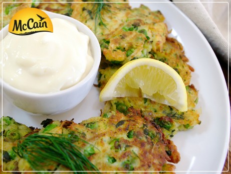 Zucchini And Pea Fritters