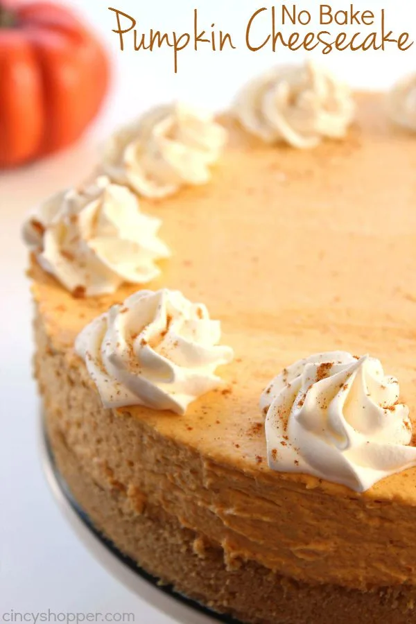 No Bake Pumpkin Cheesecake with Pumpkin Cream Cheese Frosting