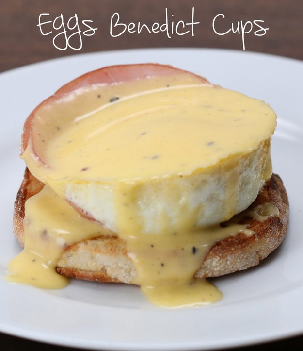 Baked Eggs Benedict Cups
