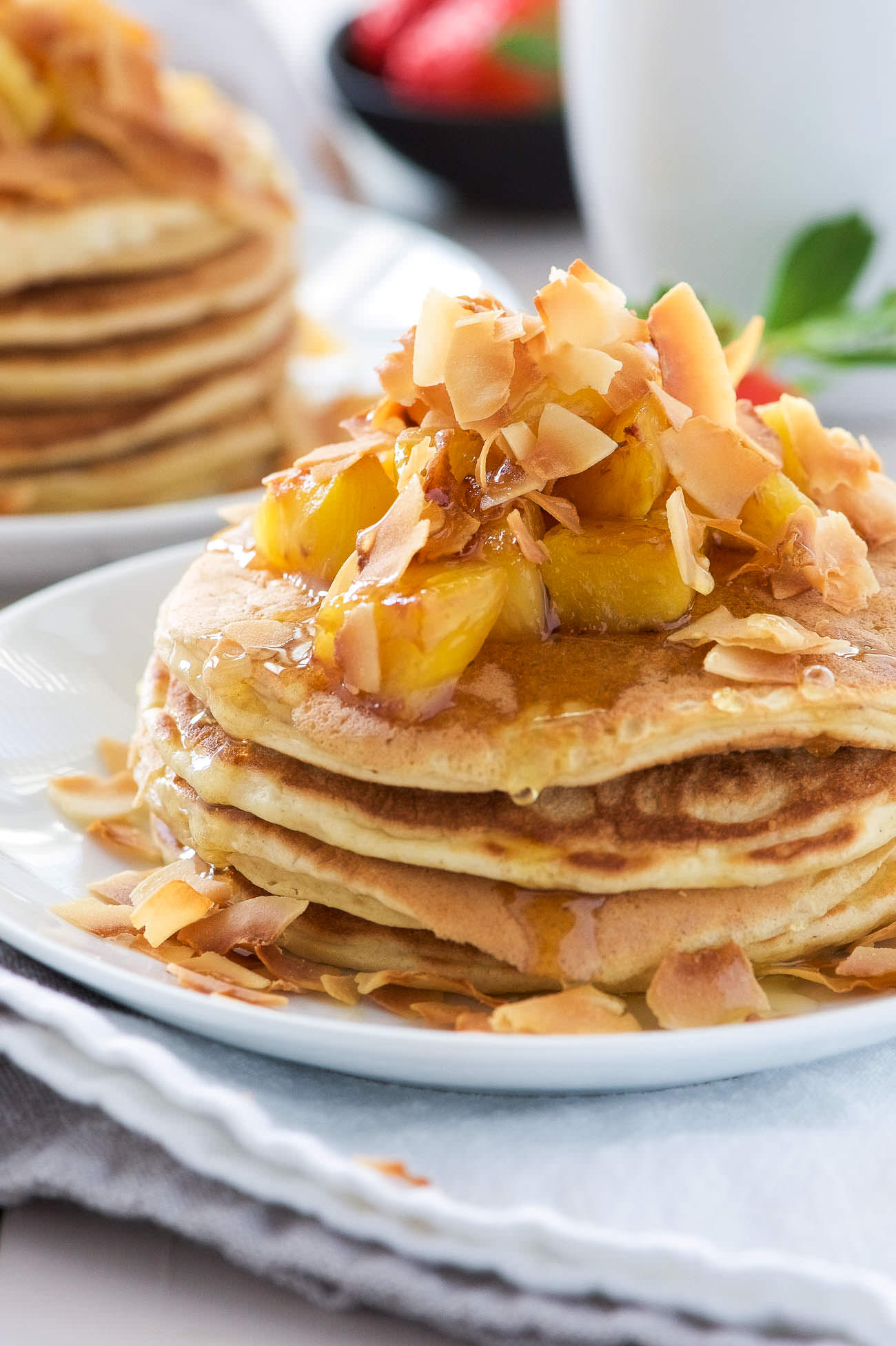 Coconut Pancakes with Fresh Pineapple