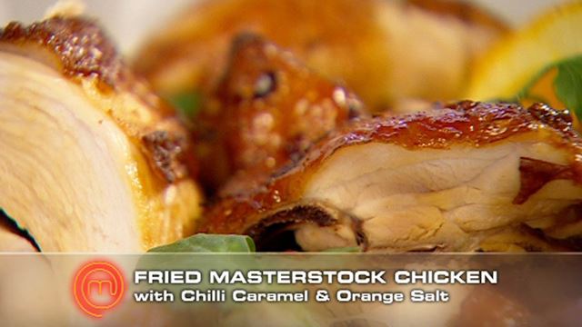 Fried Masterstock Chicken with Chilli Caramel and Orange Salt