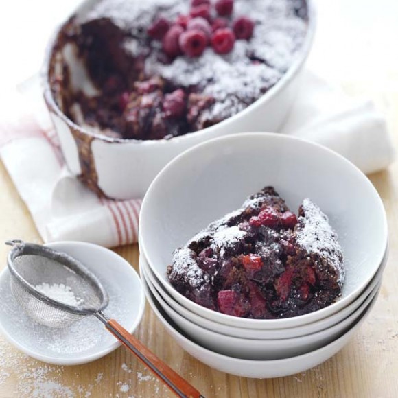 Choc and Raspberry Self-saucing Pudding