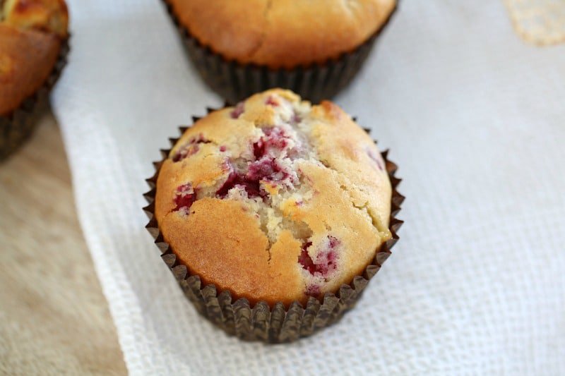 Raspberry and White Chocolate Muffins