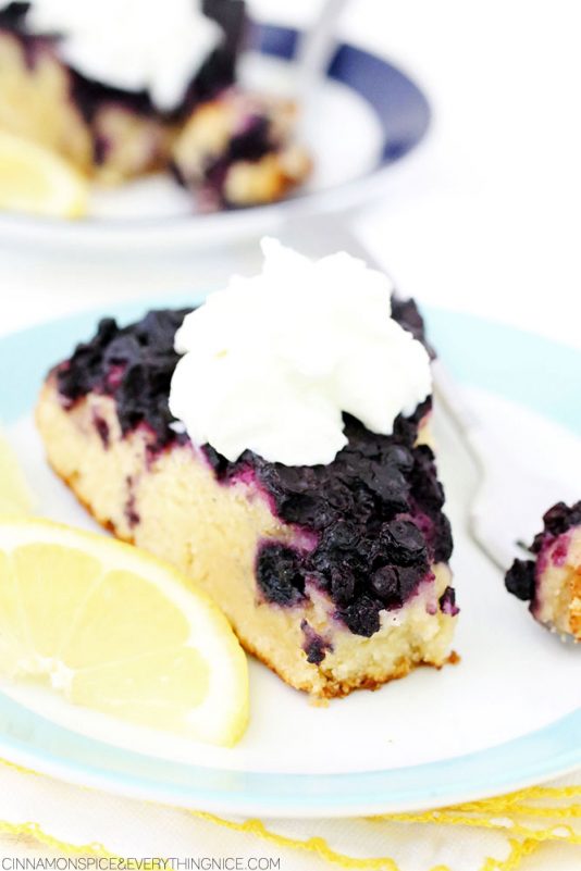 Upside-Down Lemon and Blueberry Cake
