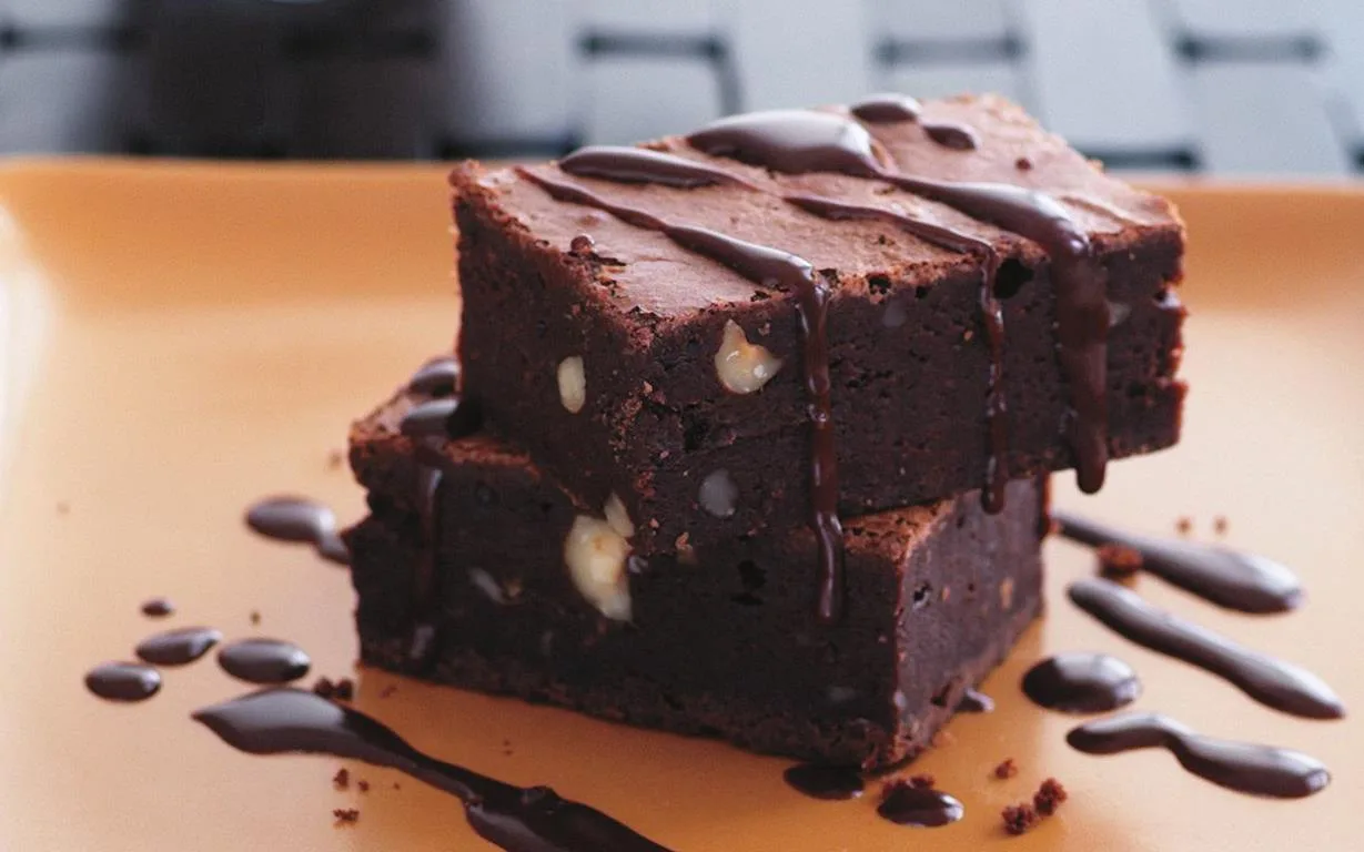 Chocolate Brownie Cake with Chocolate Sauce