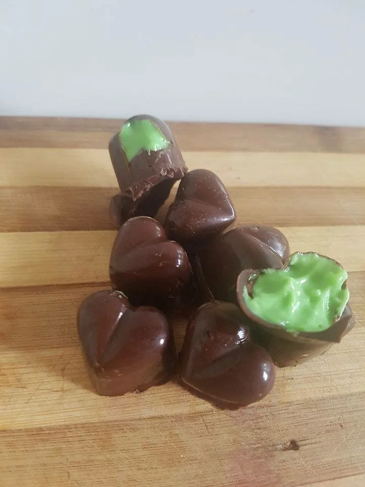Healthy Peppermint Chocolate Hearts