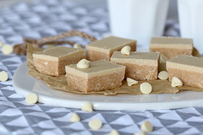 No Bake Peanut Butter Bars with White Chocolate