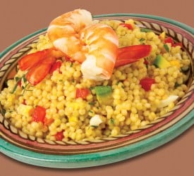 Curried Pearl Couscous & Prawn Salad