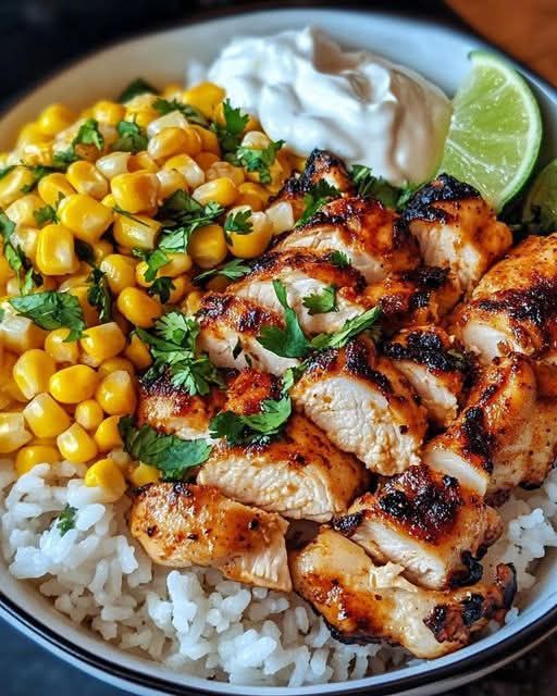 Street Corn Chicken Rice Bowl