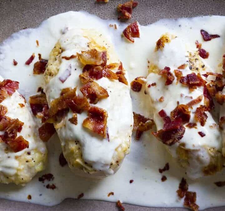 Parmesan Crusted Chicken (with Bacon Cream Sauce)